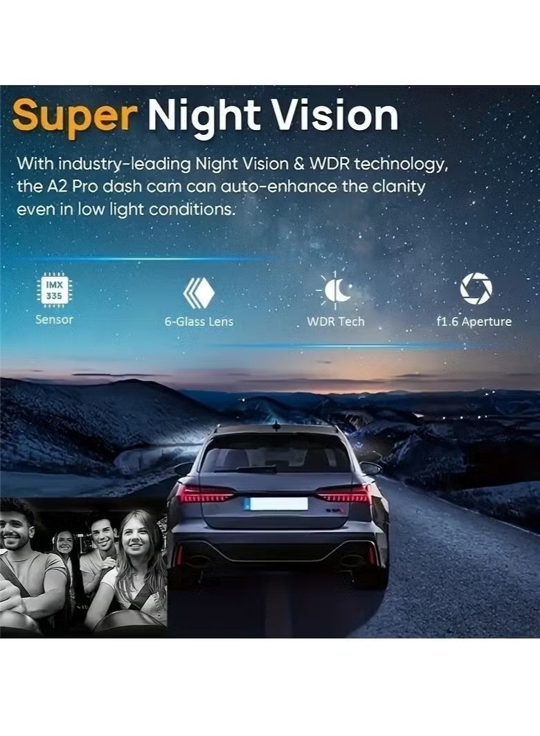 NH 1080P Dual Lens Dash Cam | Front & Inside Recording, IR Night Vision, Loop Recording | 3.16-inch IPS Screen, Parking Monitor, Wide Angle - Image 5
